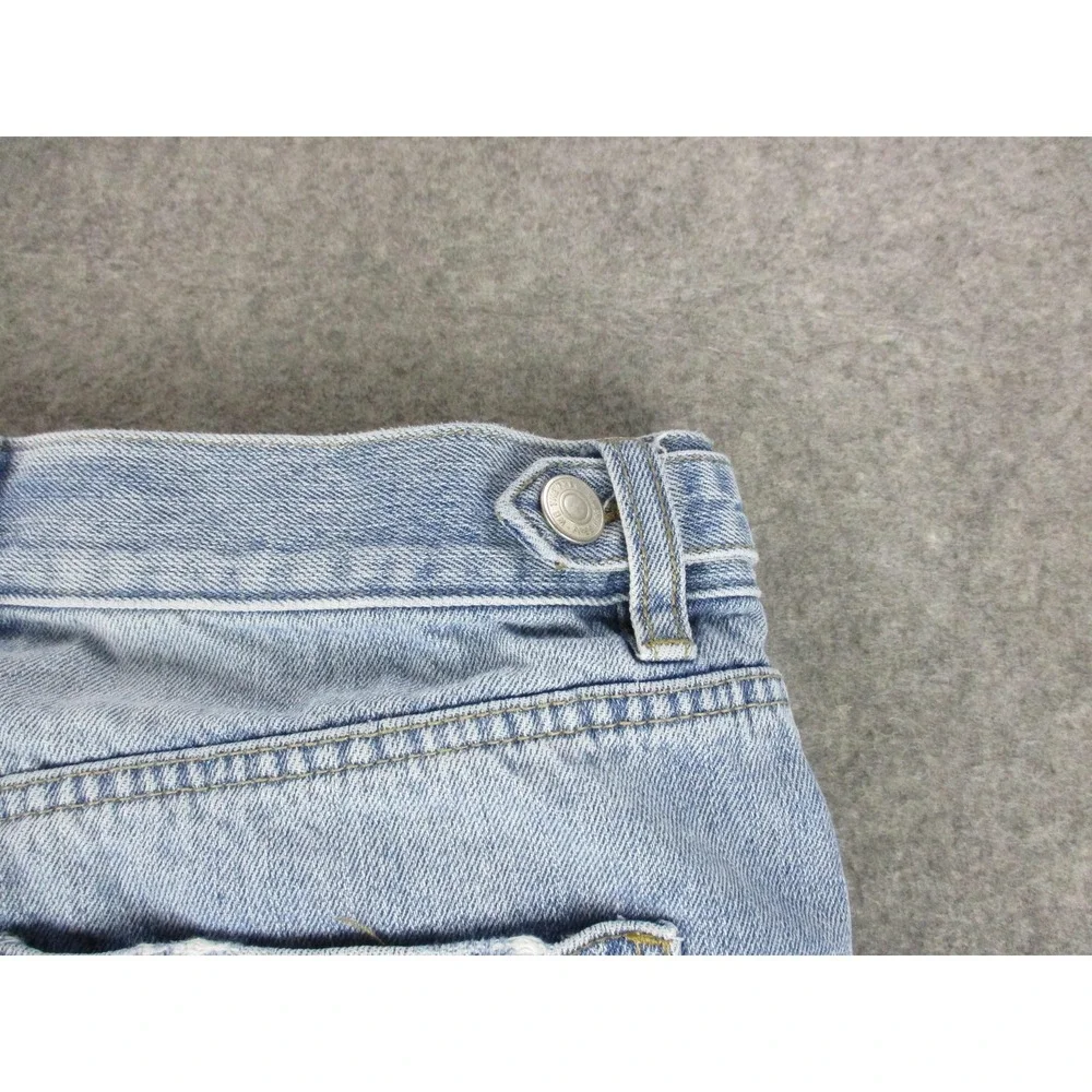 We The Free Jeans Womens 30 Blue Boyfriend Ankle Relaxed Distressed Light Wash